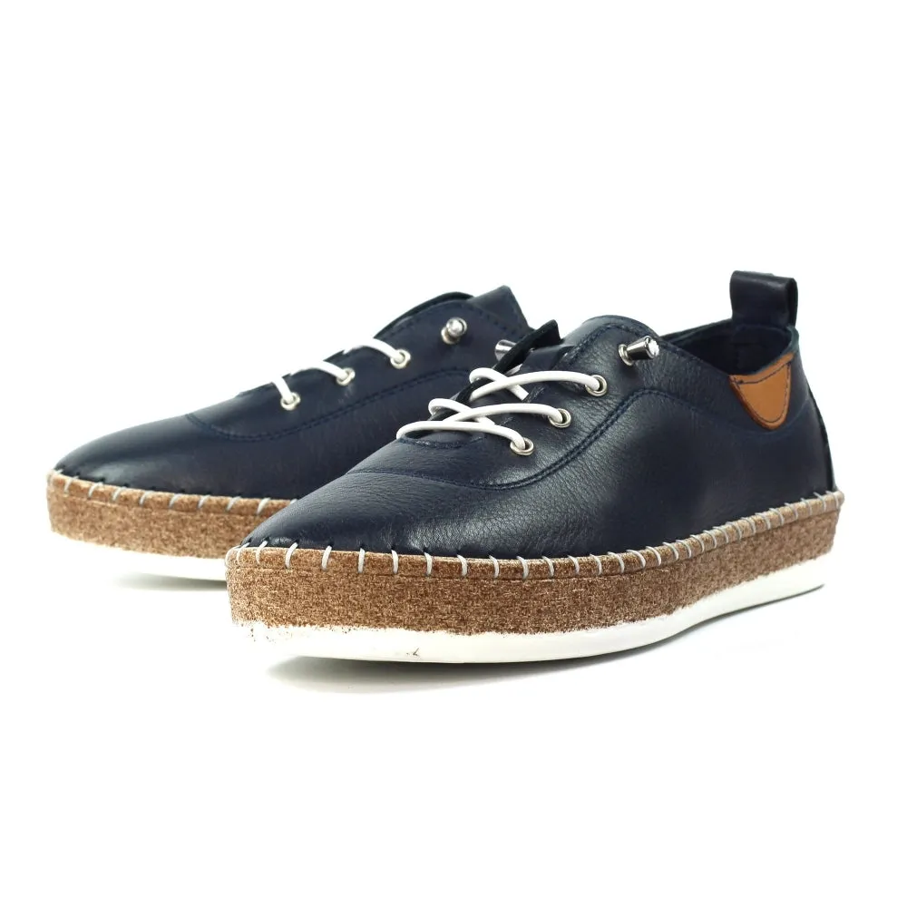 Lunar Evie Navy Lea Plimsoll