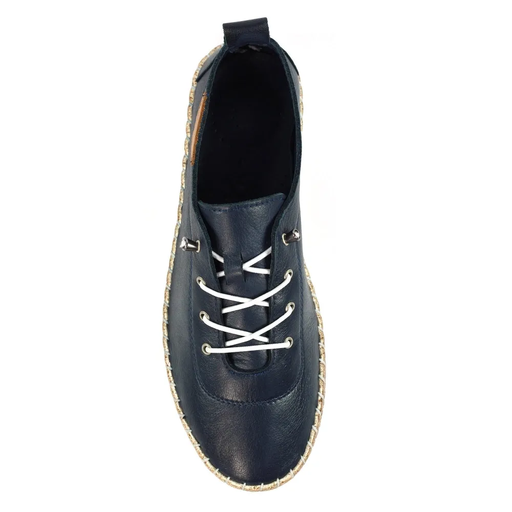 Lunar Evie Navy Lea Plimsoll