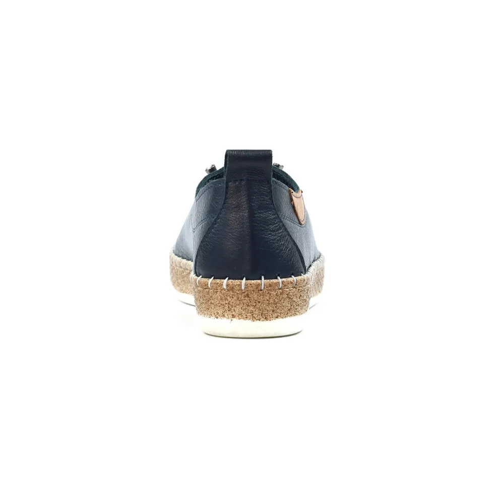 Lunar Evie Navy Lea Plimsoll
