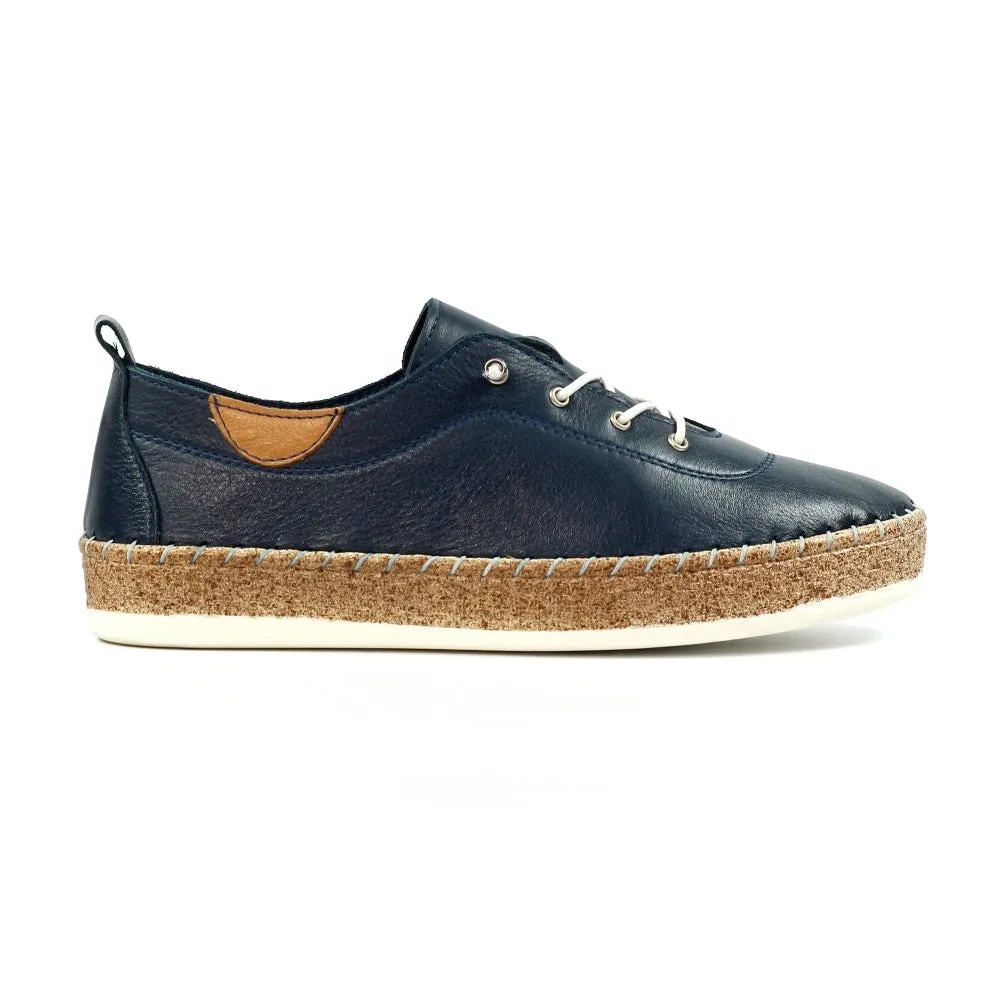 Lunar Evie Navy Lea Plimsoll