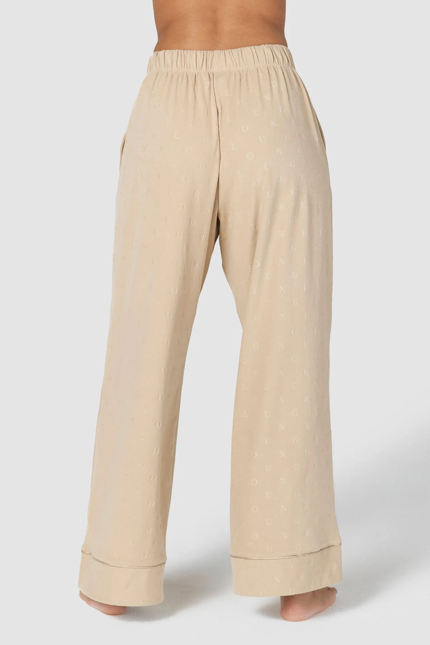 Luxury Embossed Pantalons de Pyjama - Beige