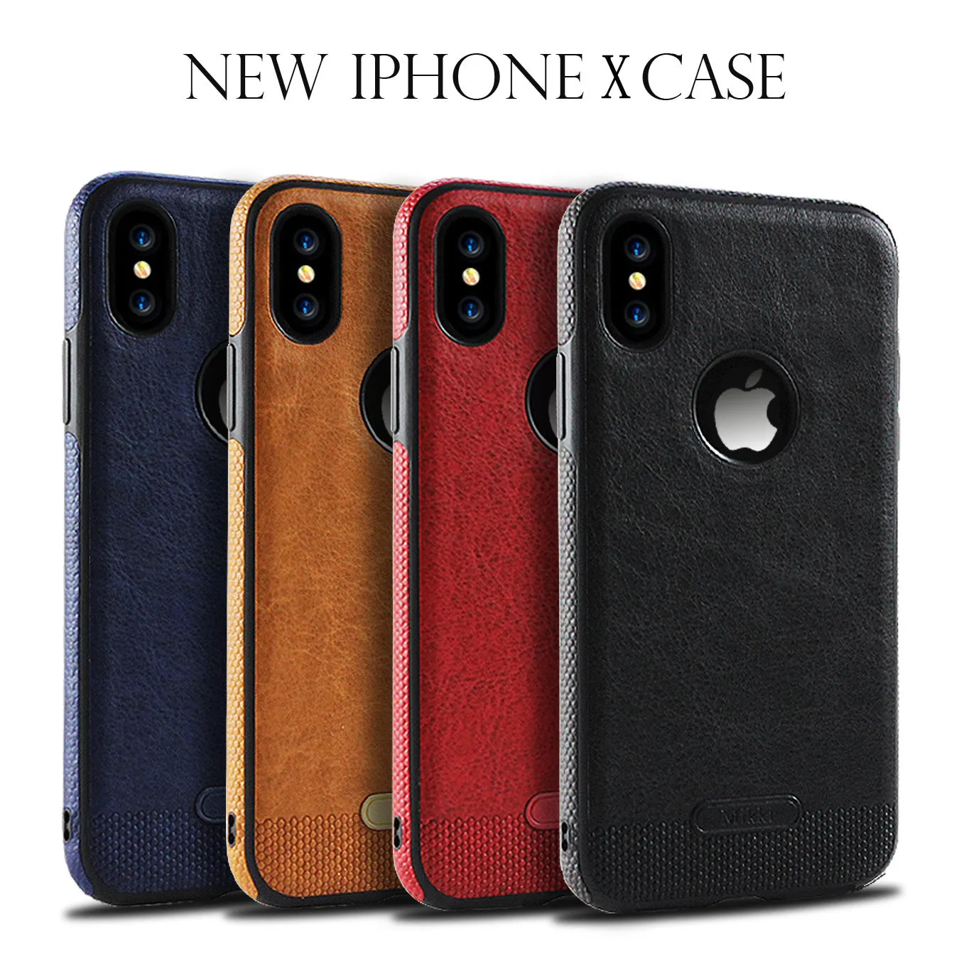 Luxury Textured Back Cover Flexible Soft Shockproof Full Protection Cases for iPhone X Red