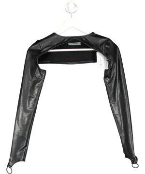 maniere de voir Black Faux Leather Top UK 10