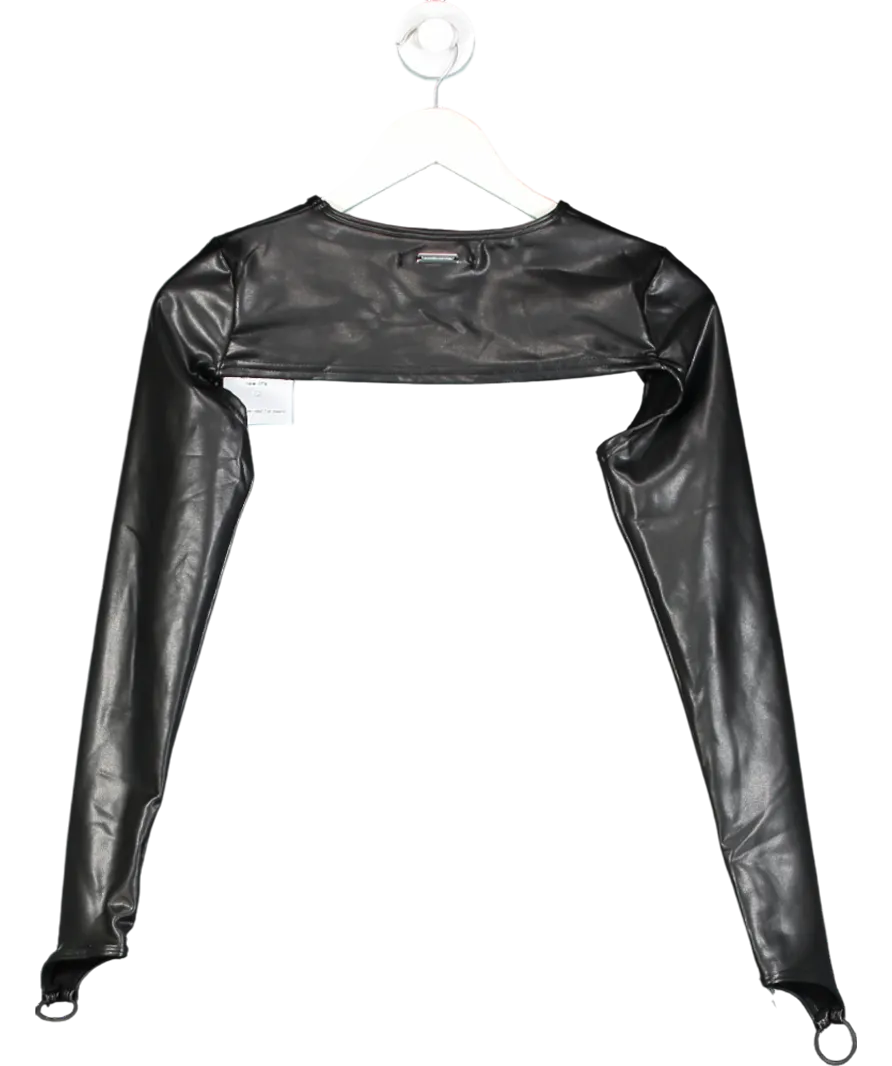 maniere de voir Black Faux Leather Top UK 10