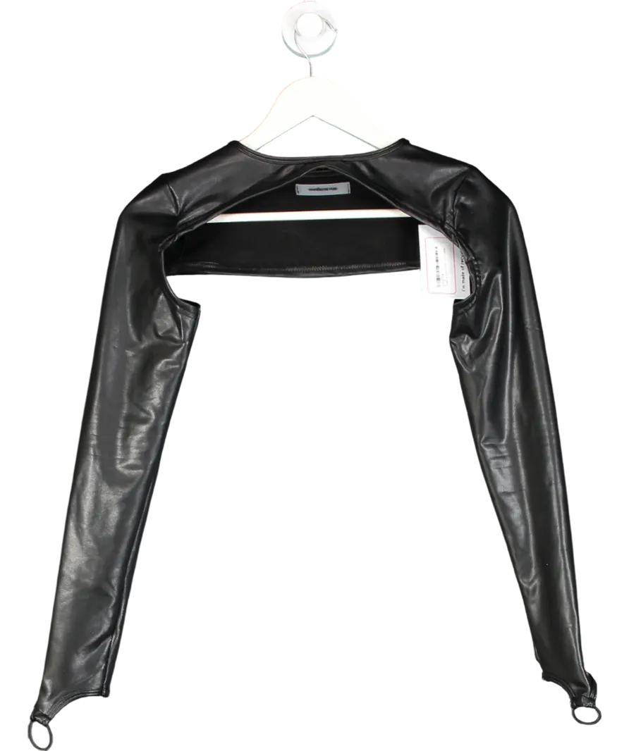 maniere de voir Black Faux Leather Top UK 10