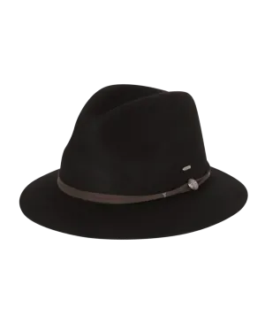 Matilda Felt Mid Brim Hat in Black