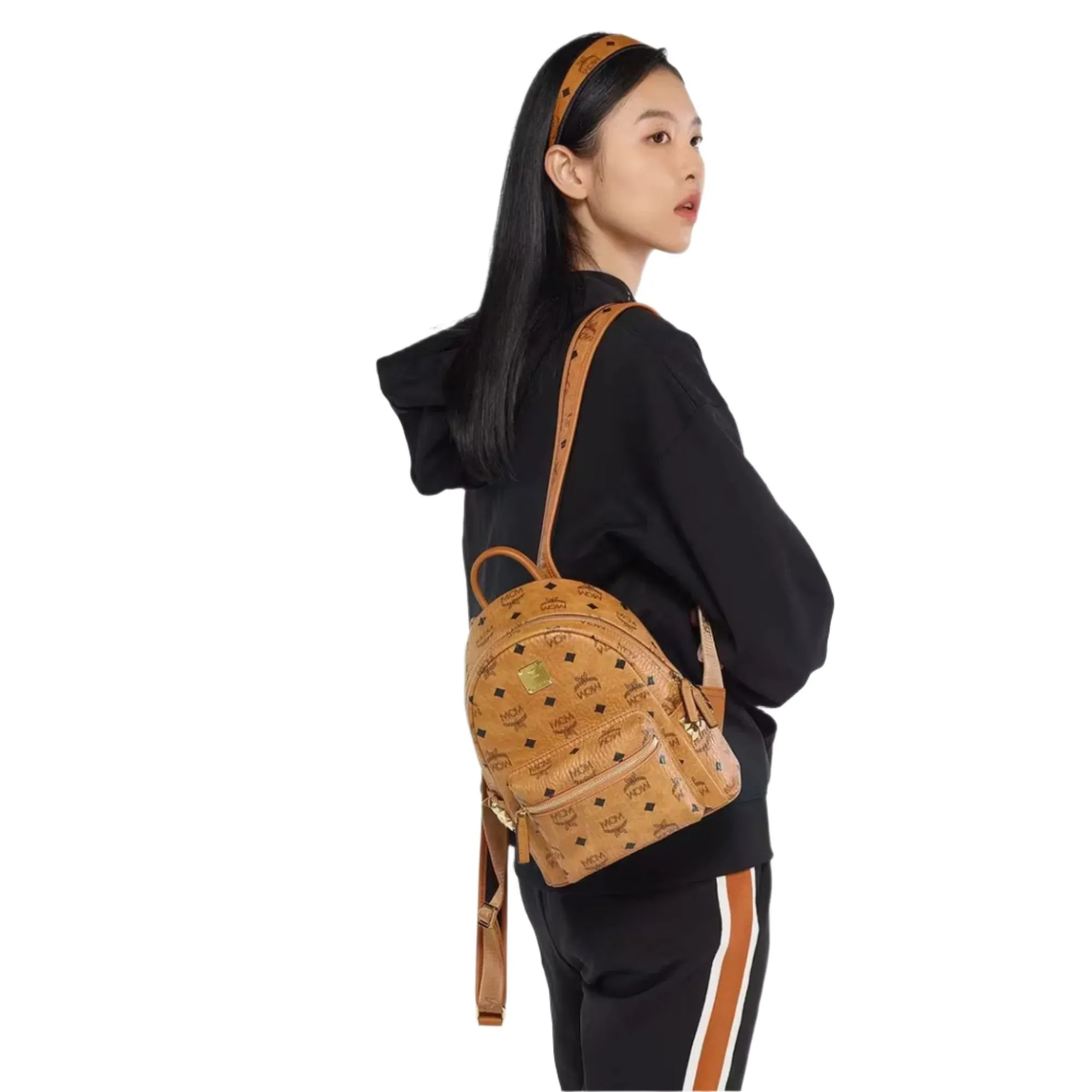 MCM Women's Stark Side Studs Backpack in Visetos