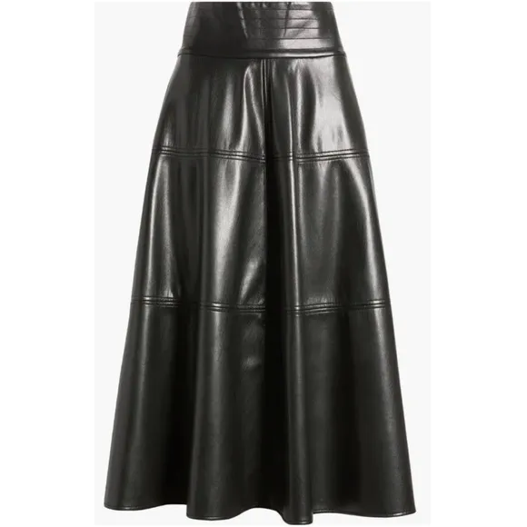 Megan Renee Faux Leather Tiered Skirt NWT IN STORES $149 NORDSTROM