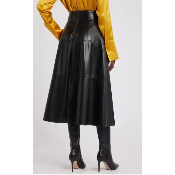Megan Renee Faux Leather Tiered Skirt NWT IN STORES $149 NORDSTROM