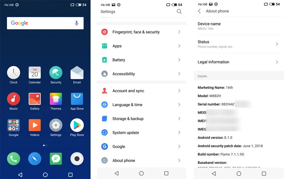 Meizu 16TH 8GB RAM 128GB ROM Mobile Phone Snapdragon 845 Octa Core 6.0