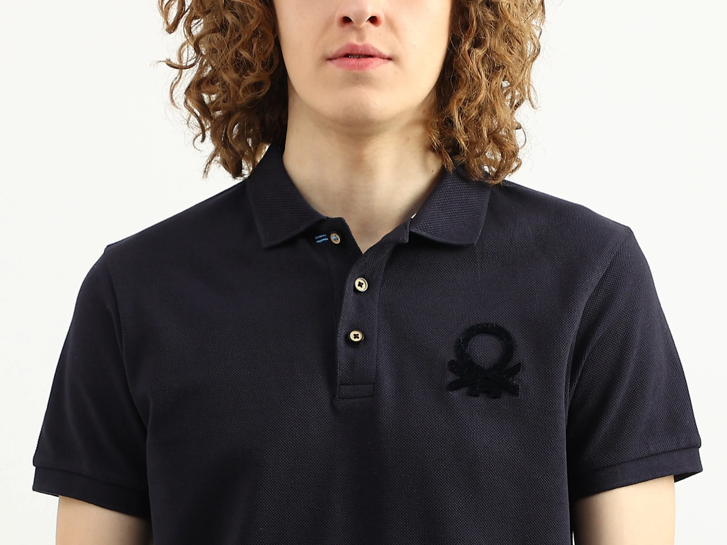 Men Solid Polo Collar T-Shirt