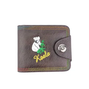 Mens Australian Animal Embroidered PU Leather Wallet