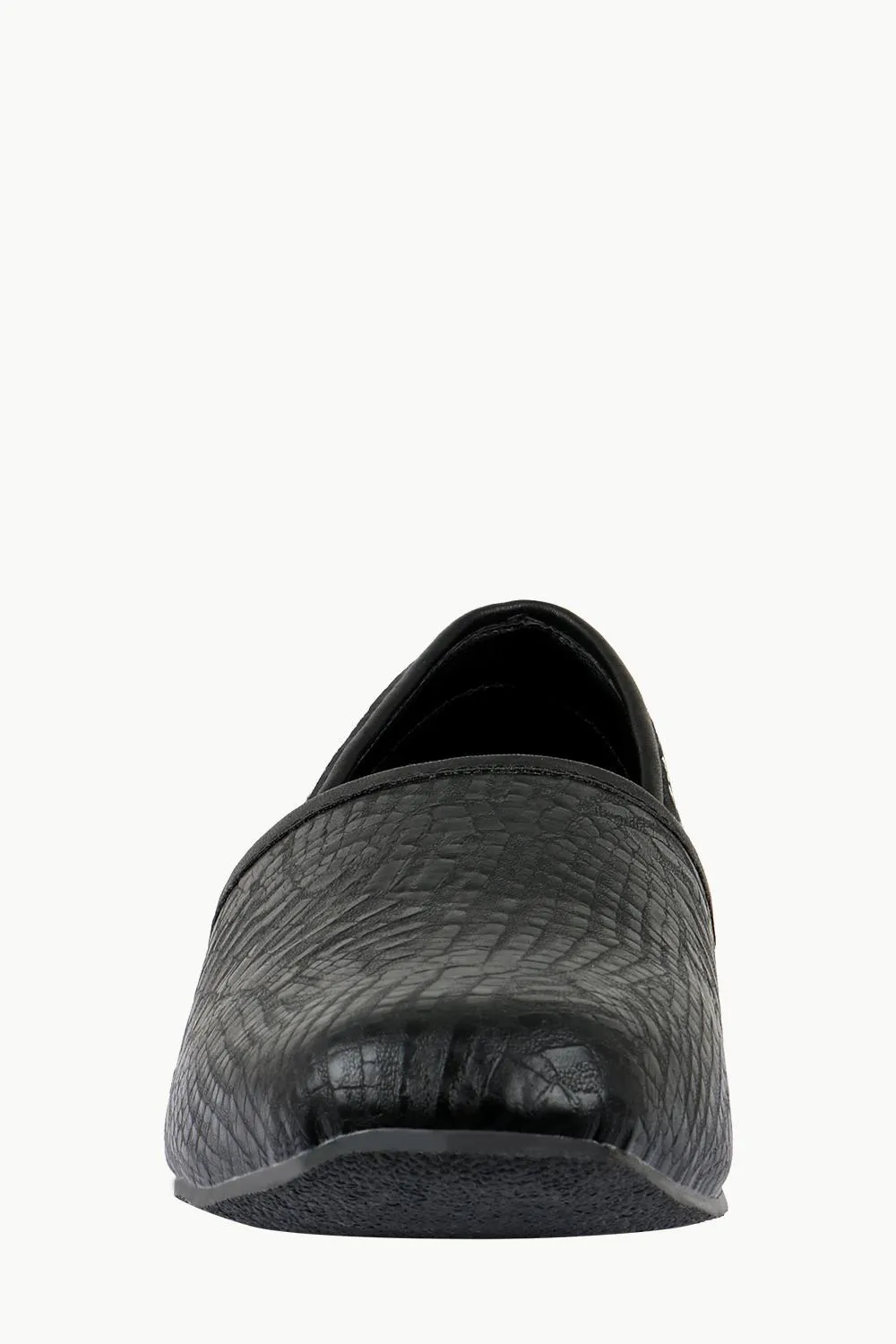 Men's Faux Leather Black Juttis