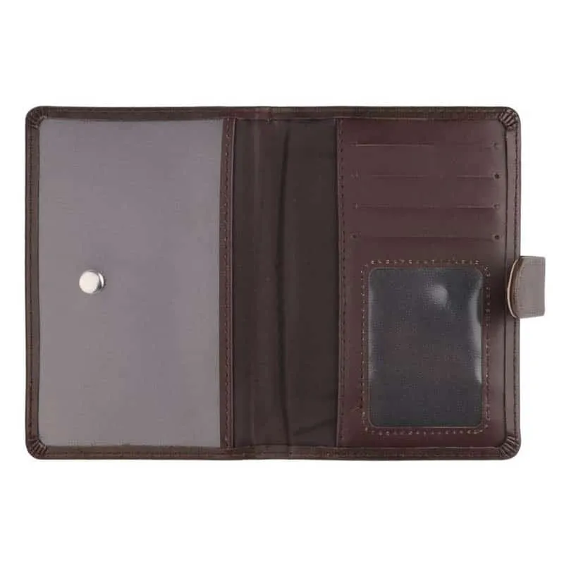 Men's Faux Leather Passport Cover with Driver License Compartment