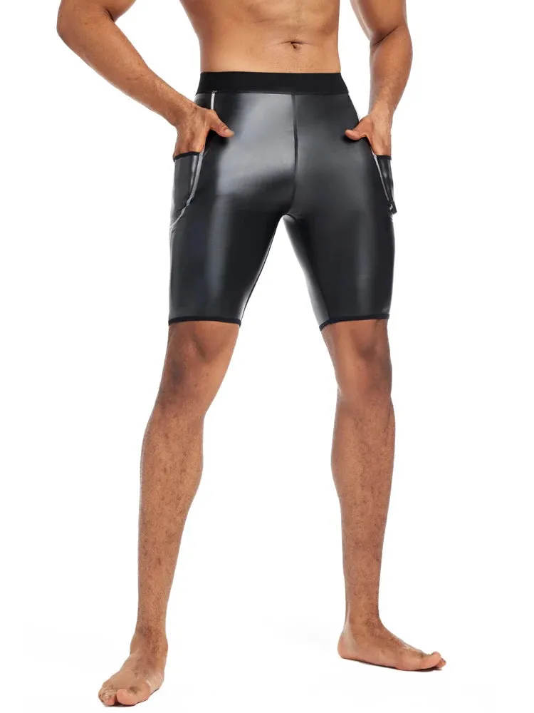 Men's Faux Leather Shorts