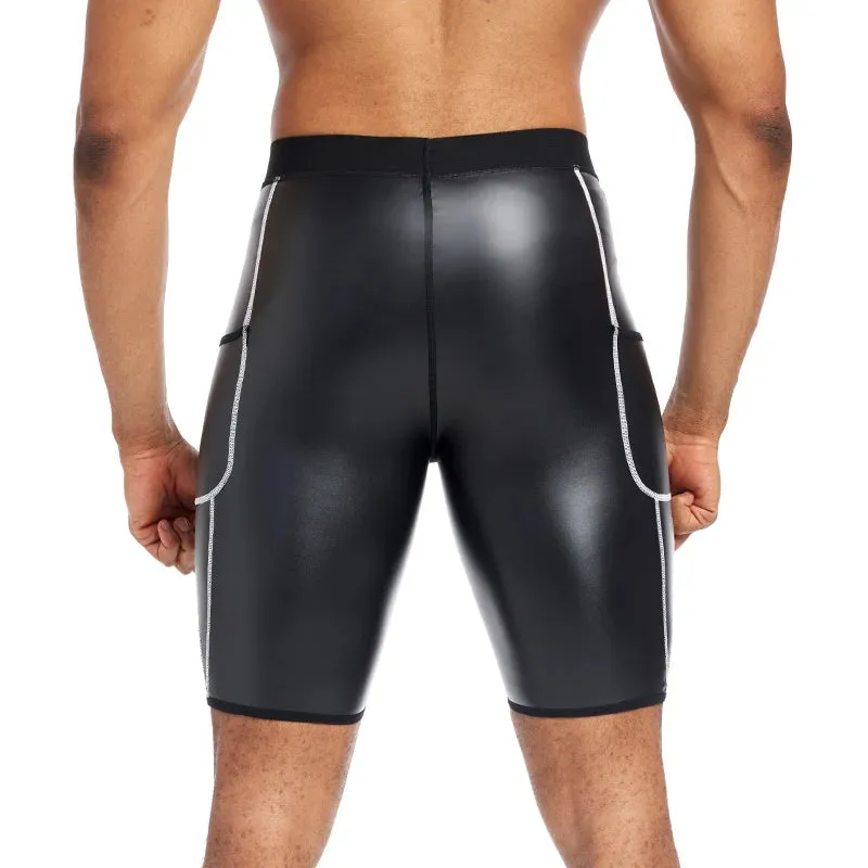 Men's Faux Leather Shorts