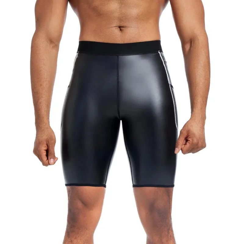 Men's Faux Leather Shorts