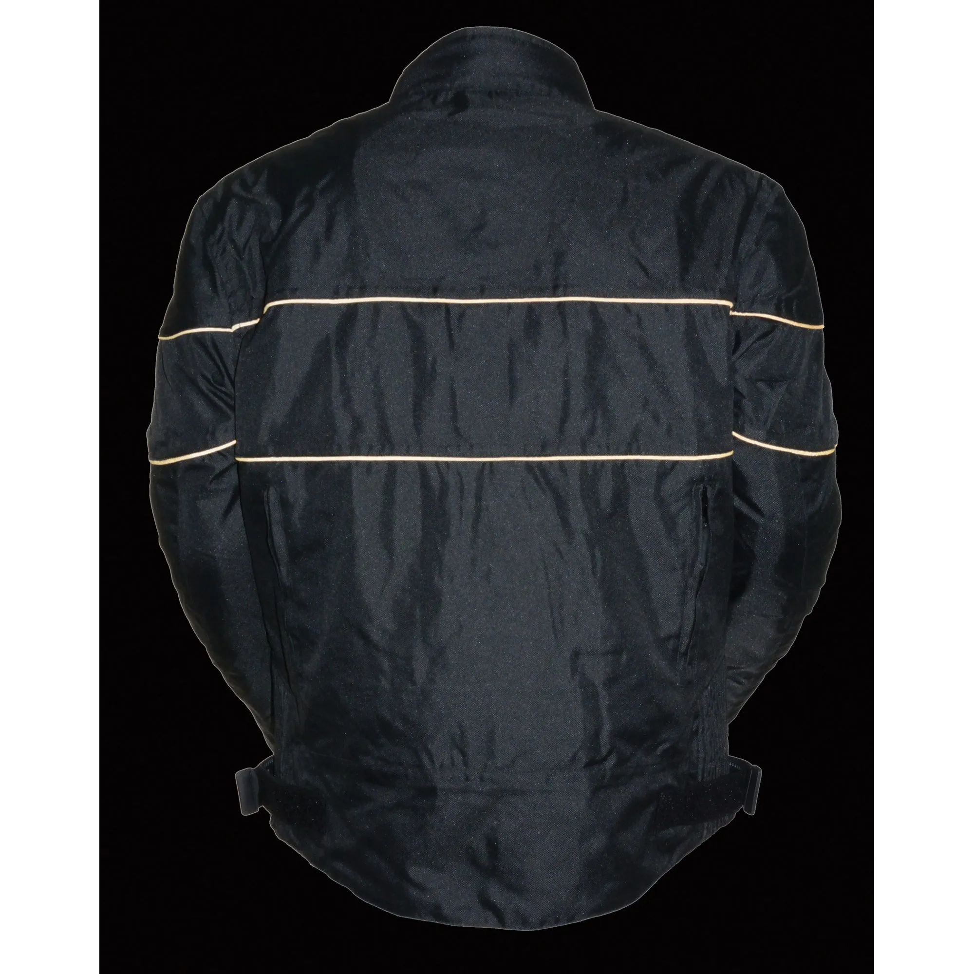 Men's Scooter Style Textile Jacket w/ Orange Stripes