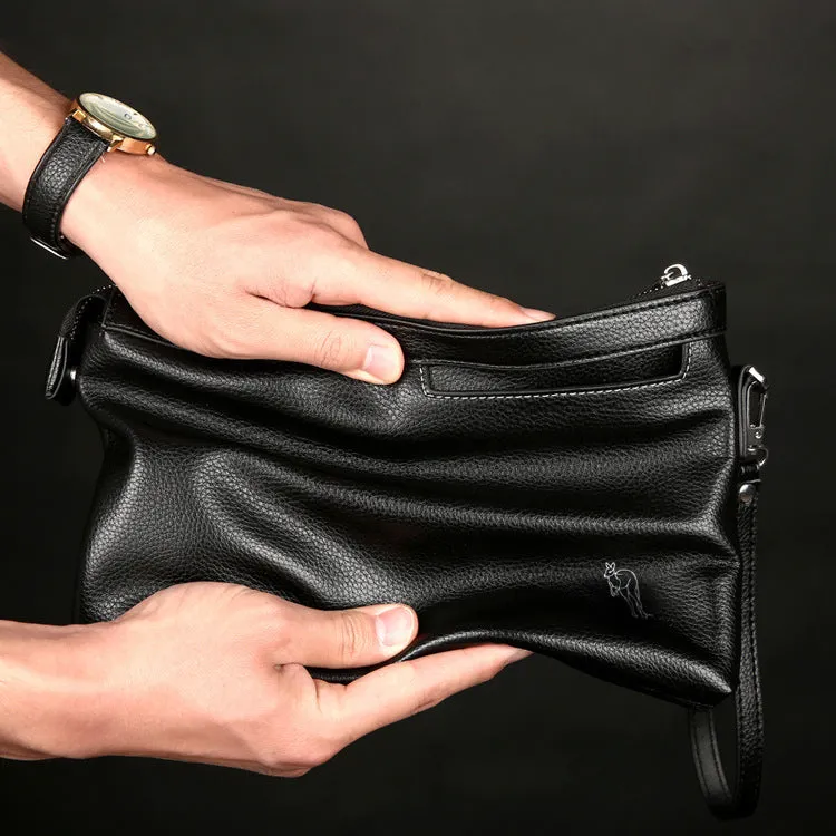 Men's soft leather clutch