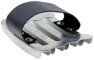 Metal Curry Comb with a Leather Strap