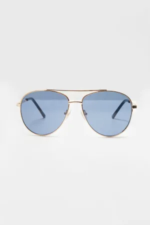 Metal D Frame Aviator Sunglasses