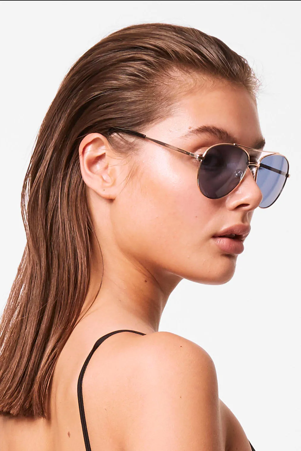 Metal D Frame Aviator Sunglasses