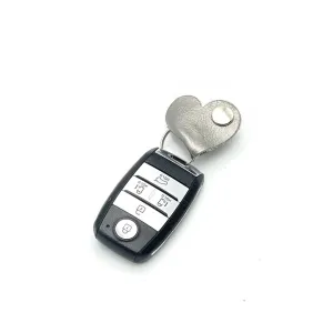 Metallic Silver Leather Key Holder