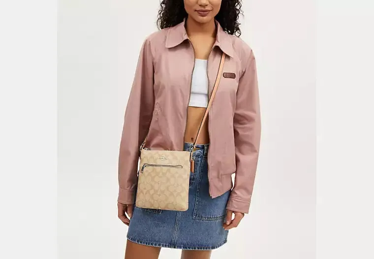 Mini Rowan File Bag In Signature Canvas Faded Blush Coach