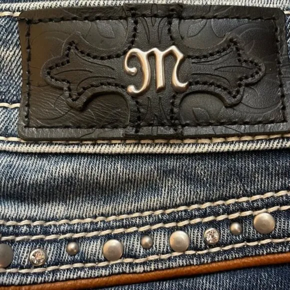MISS ME Chloe Embellished Bootcut Jeans - Size 28