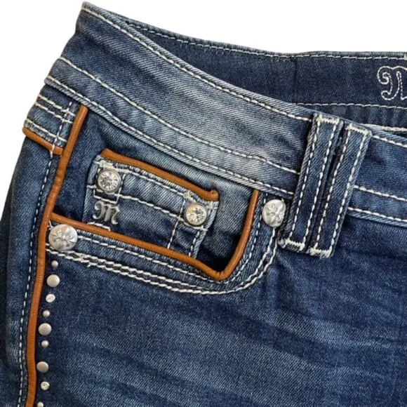 MISS ME Chloe Embellished Bootcut Jeans - Size 28