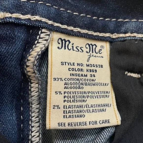 MISS ME Chloe Embellished Bootcut Jeans - Size 28