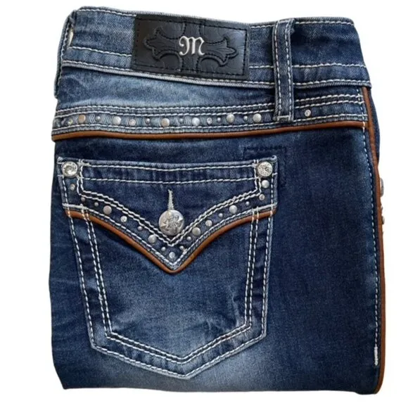 MISS ME Chloe Embellished Bootcut Jeans - Size 28