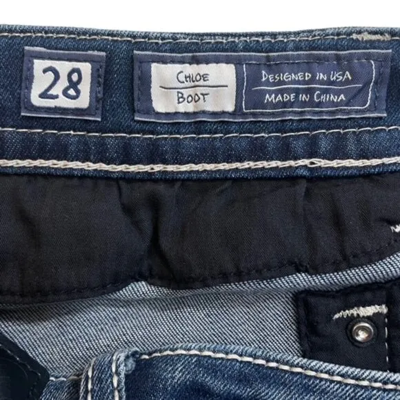 MISS ME Chloe Embellished Bootcut Jeans - Size 28