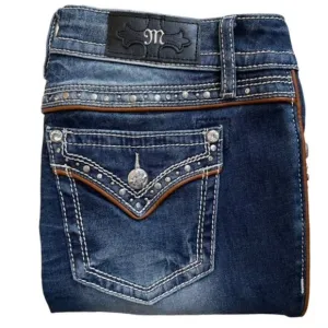 MISS ME Chloe Embellished Bootcut Jeans - Size 28