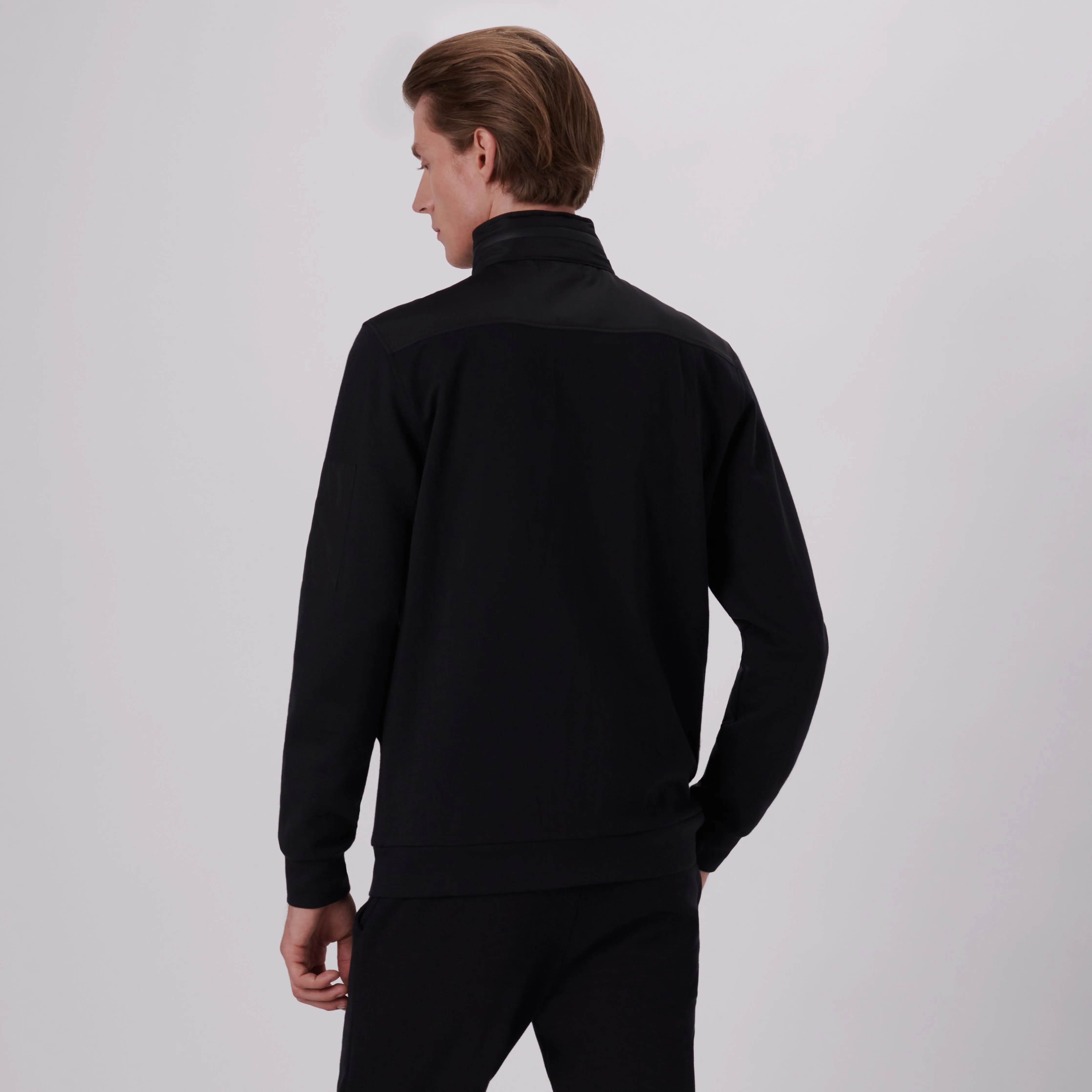 Mock Neck Jacket With Stow-Away Hood
