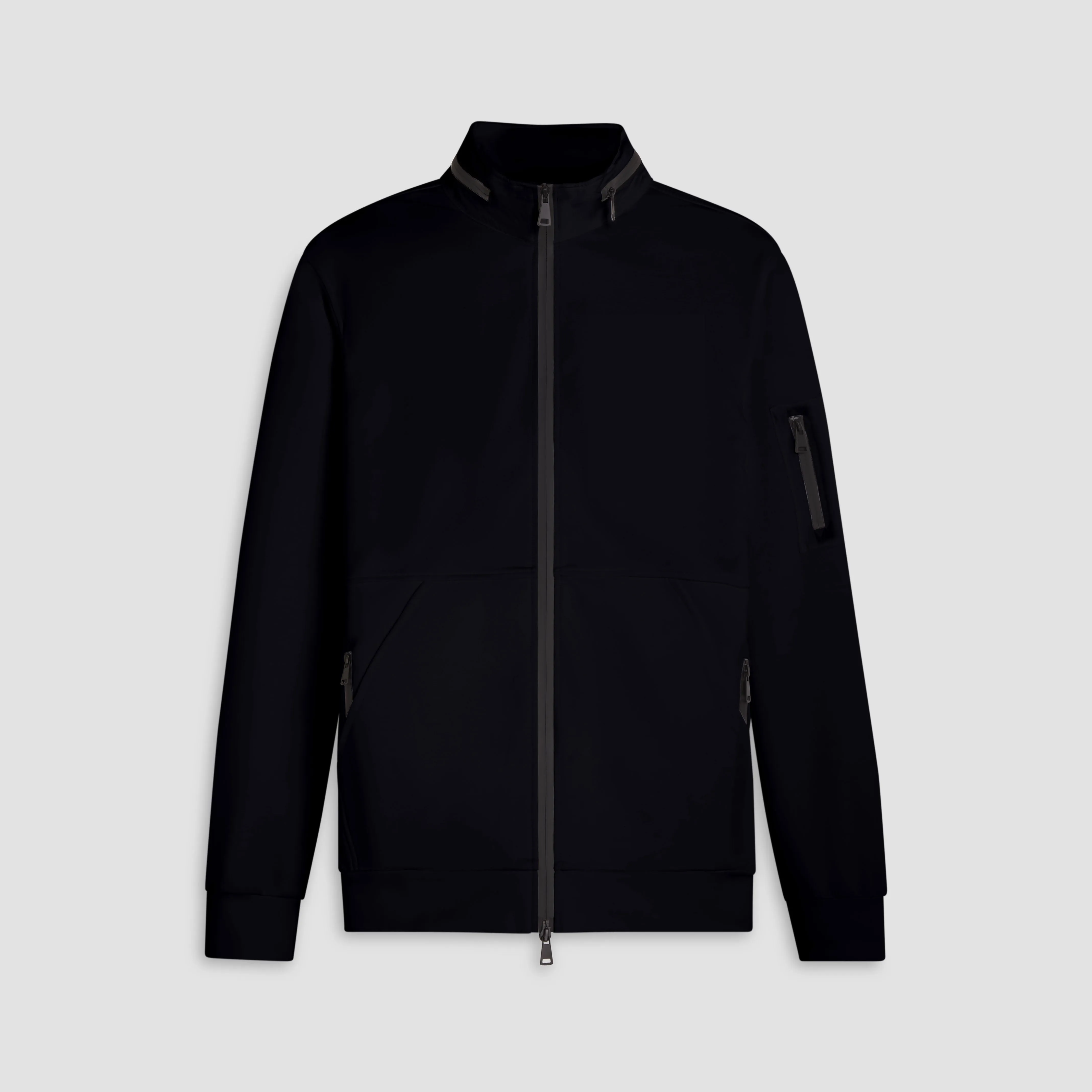 Mock Neck Jacket With Stow-Away Hood