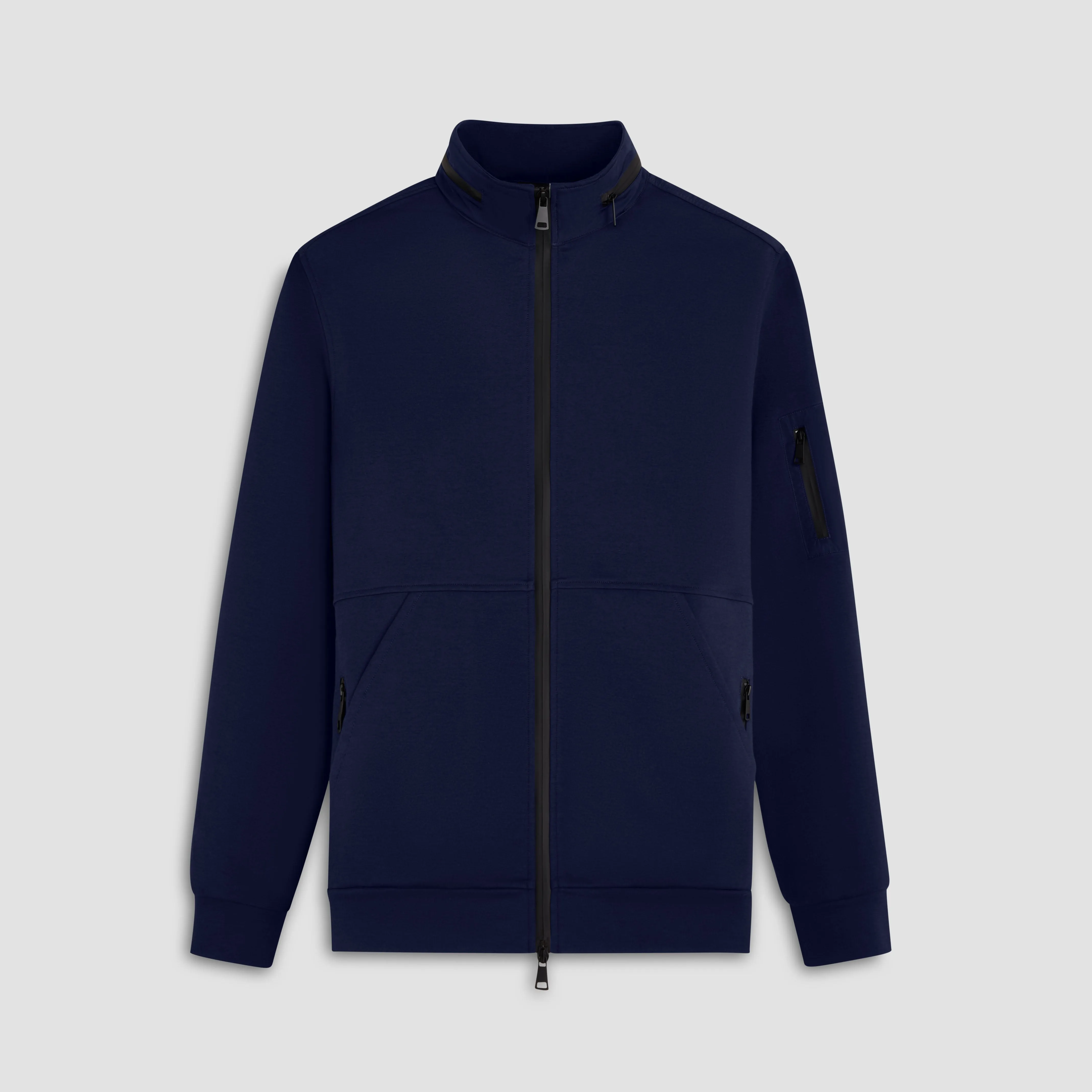 Mock Neck Jacket With Stow-Away Hood
