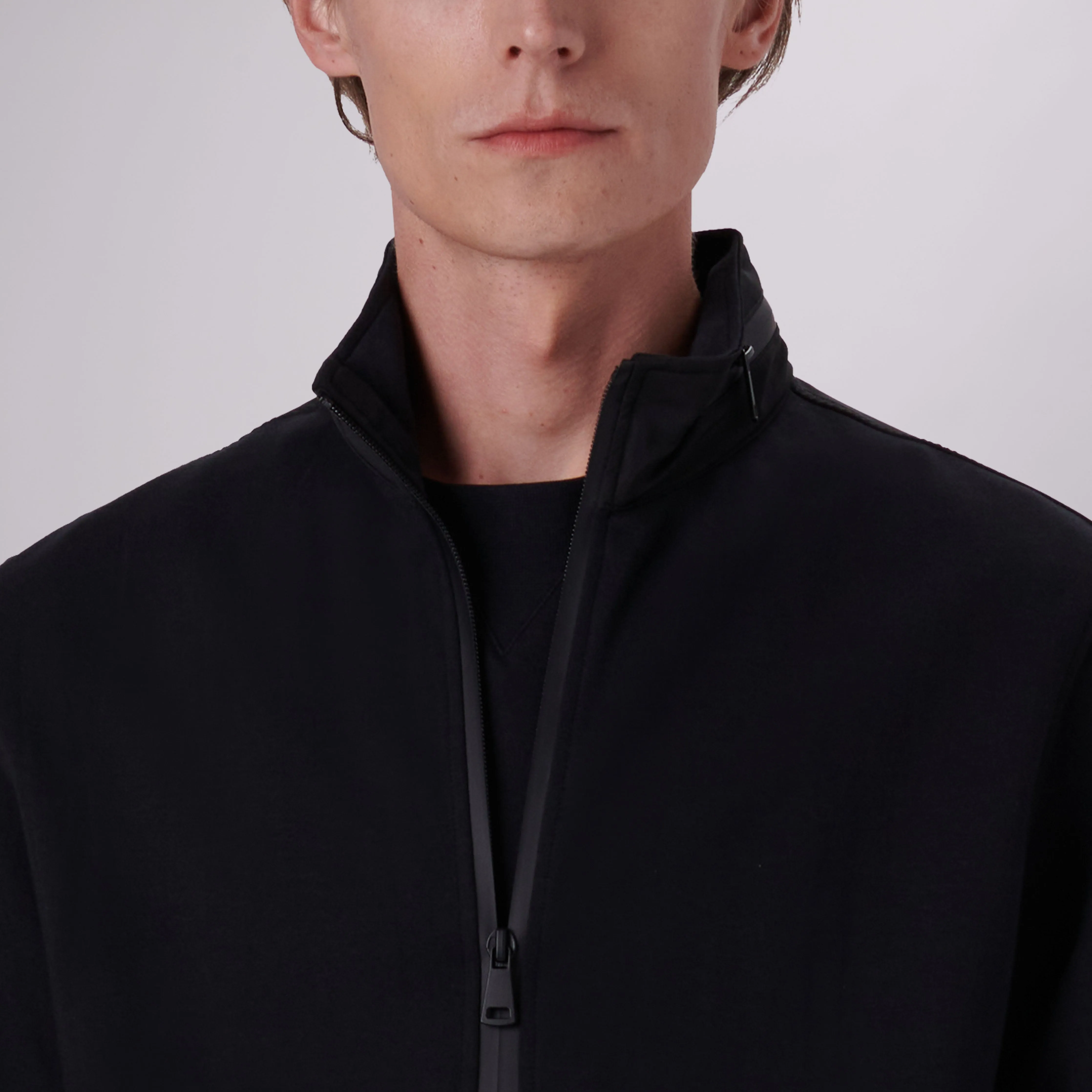 Mock Neck Jacket With Stow-Away Hood