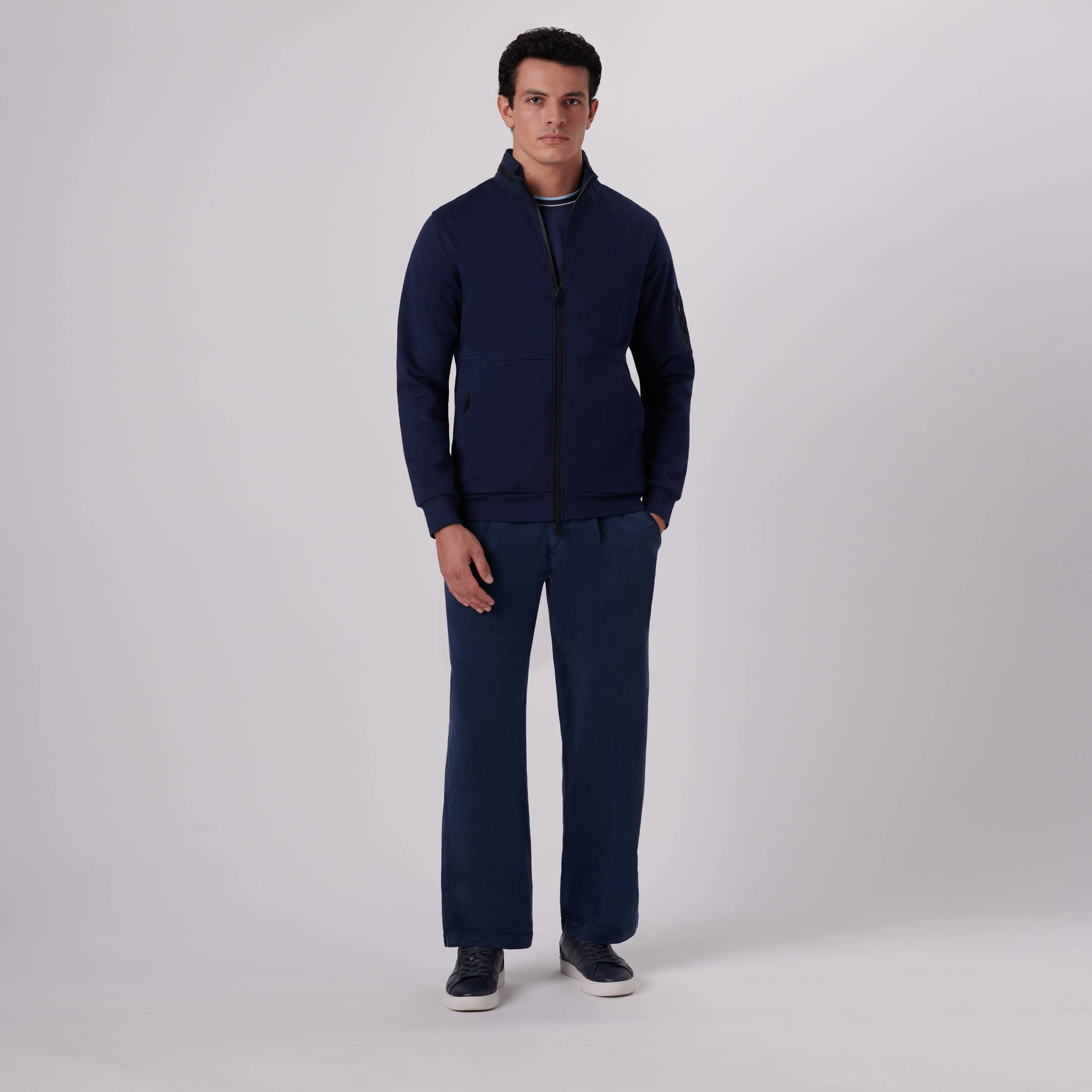 Mock Neck Jacket With Stow-Away Hood
