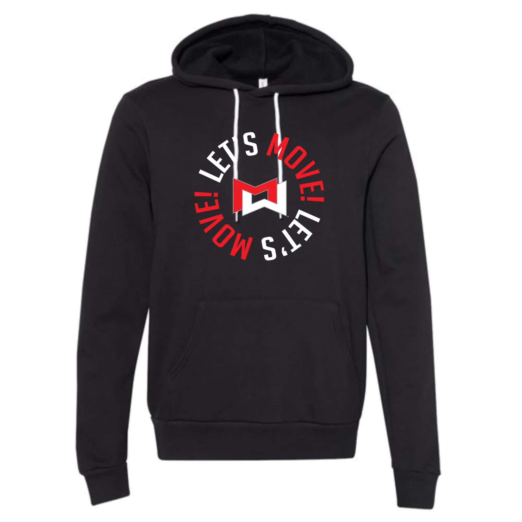 MOSSA Unisex Bella   Canvas Hoodie (black) - 3D30 LET'S MOVE Circle Logo