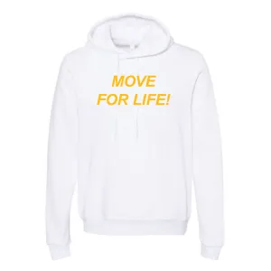 MOSSA Unisex Bella   Canvas Hoodie (white) - MOVE30 Tagline Logo