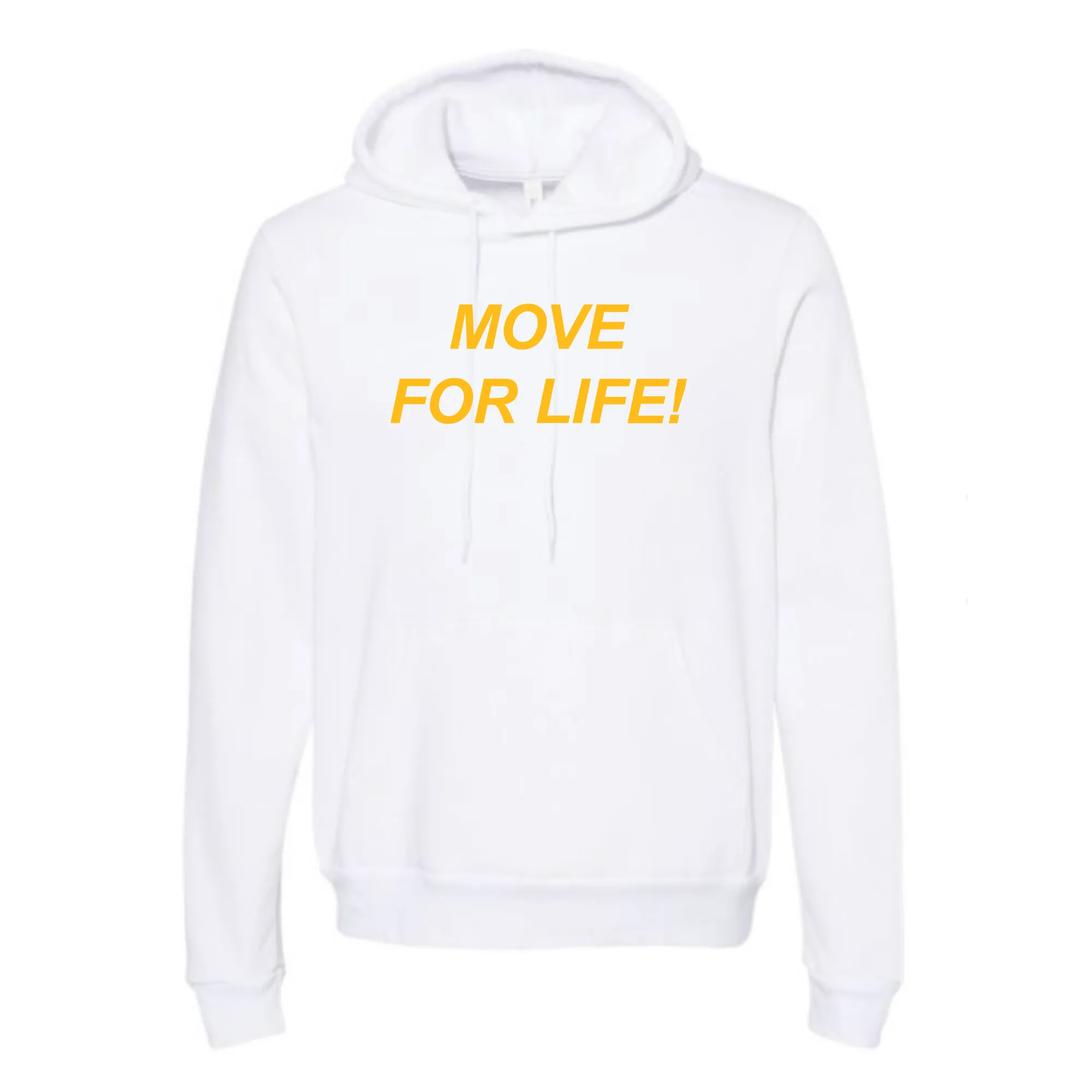 MOSSA Unisex Bella   Canvas Hoodie (white) - MOVE30 Tagline Logo