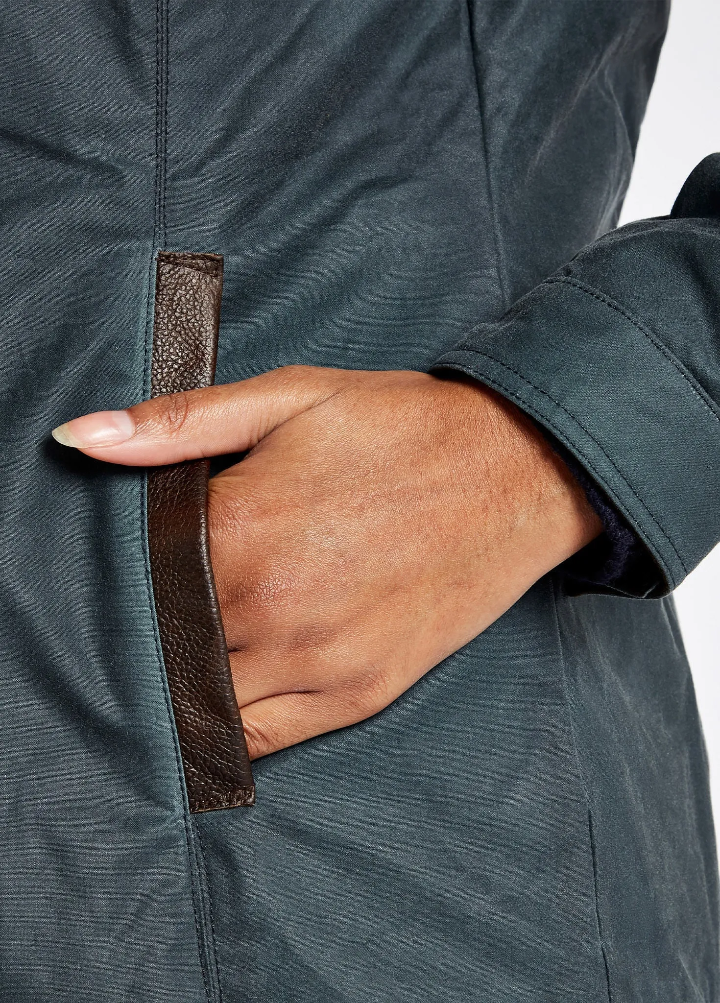 Mountrath Ladies Waxed Cotton Jacket - Dark Pebble