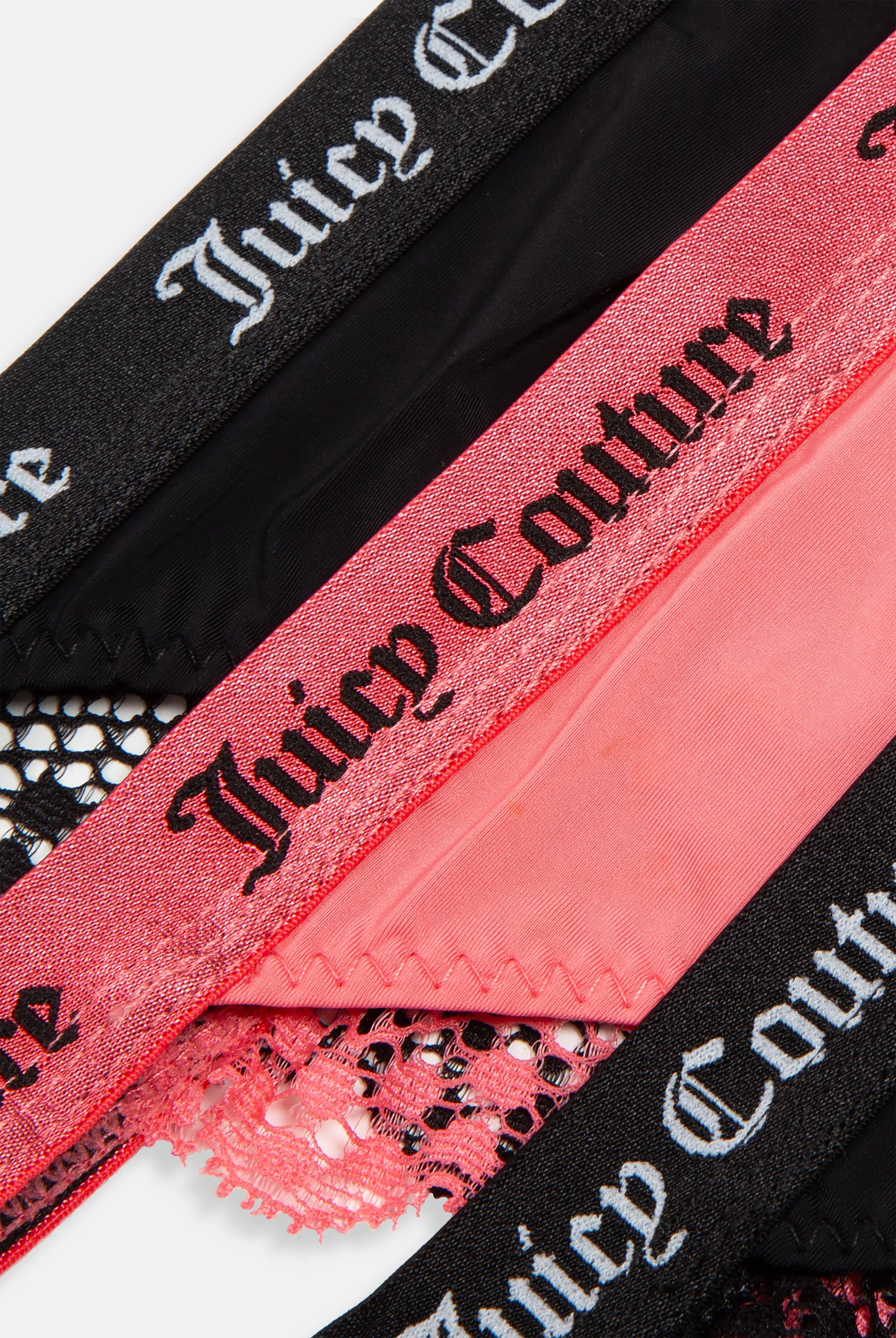 MULTI PACK OF 3 LACE TRIM TANGA THONGS