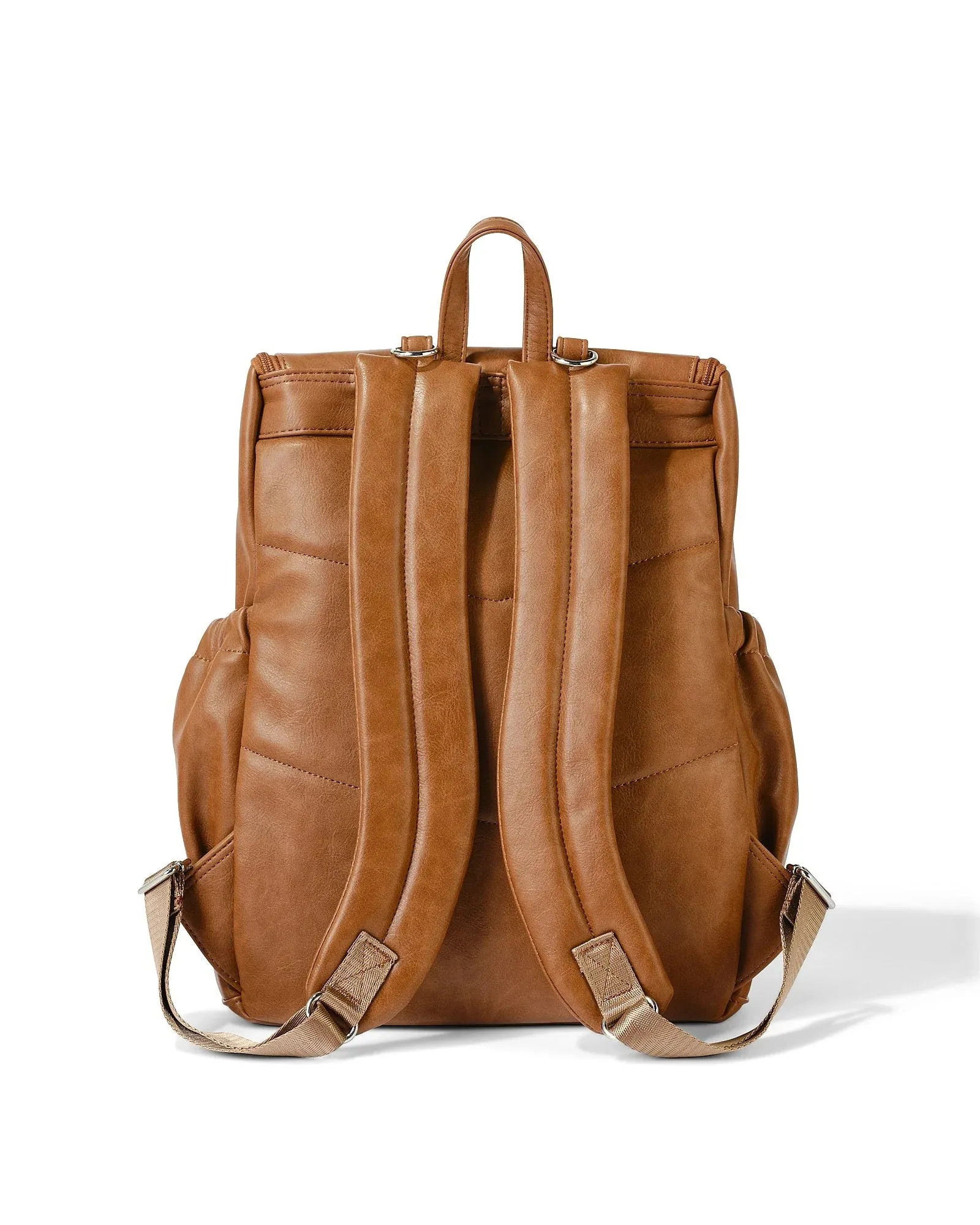 Nappy Backpack l Tan Faux Leather