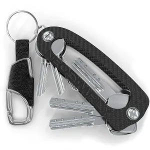 Neosimply - the Ultimate Keychain - Smart Compact Keyring Holder - Key Holder Organizer - Best Minimalist Gadget Tool - Perfect For Anyone With  Keys - Carbon Fiber - Leather Keychain For Car Key
