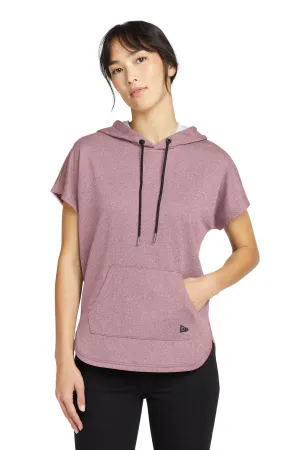 New Era  Women's Performance Terry Short Sleeve Hoodie LNEA533 Dusty Mauve Heather