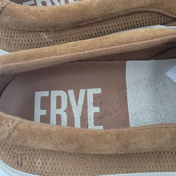 NEW Frye Men's Ludlow Slip On Sneaker Wheat Brown Suede Leather Size 7.5