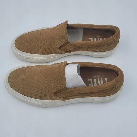 NEW Frye Men's Ludlow Slip On Sneaker Wheat Brown Suede Leather Size 7.5