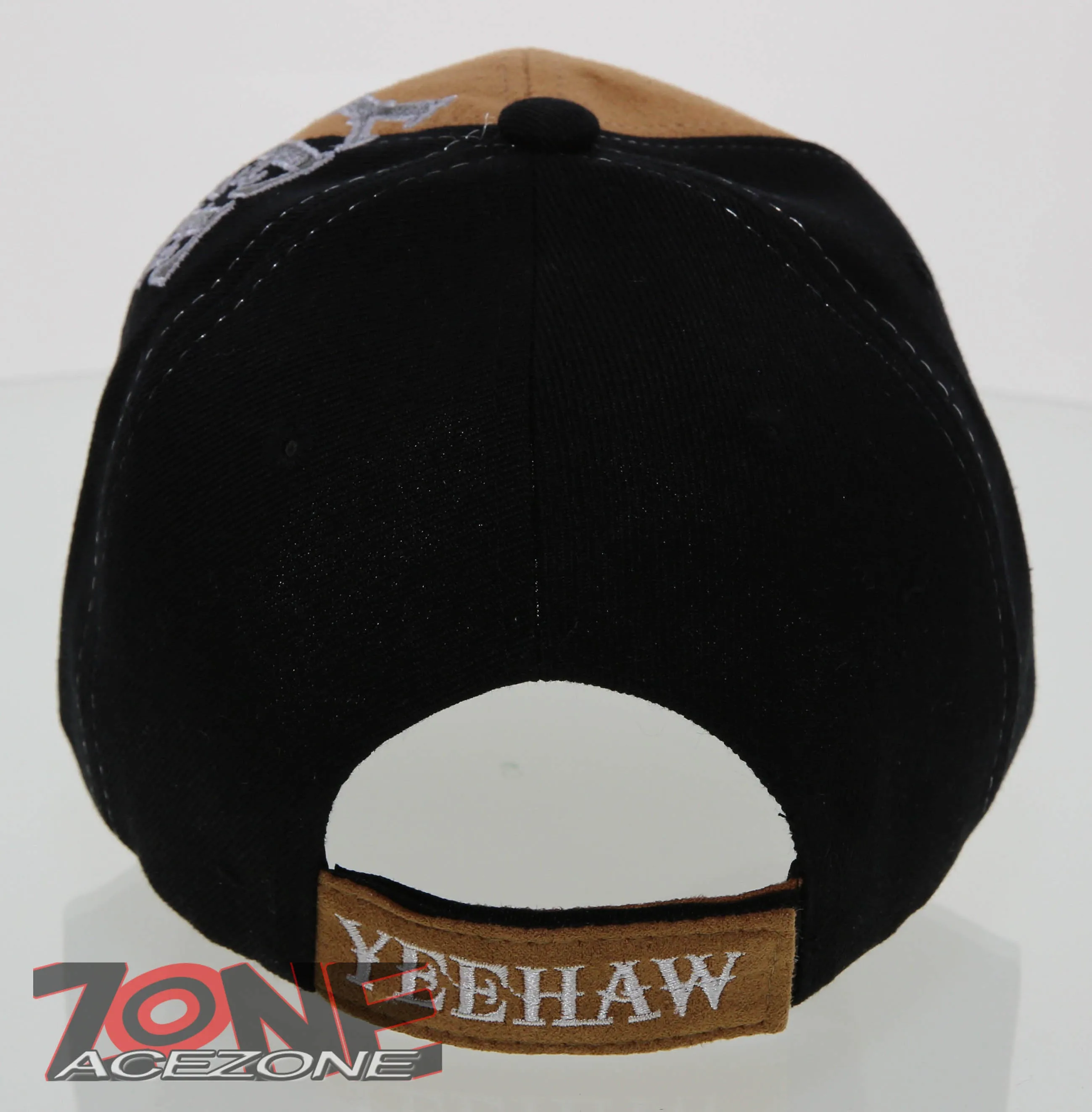 NEW! RODEO COWBOY BULL RIDER YEE FAUX LEATHER CAP HAT BLACK
